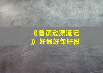 《鲁滨逊漂流记》 好词好句好段